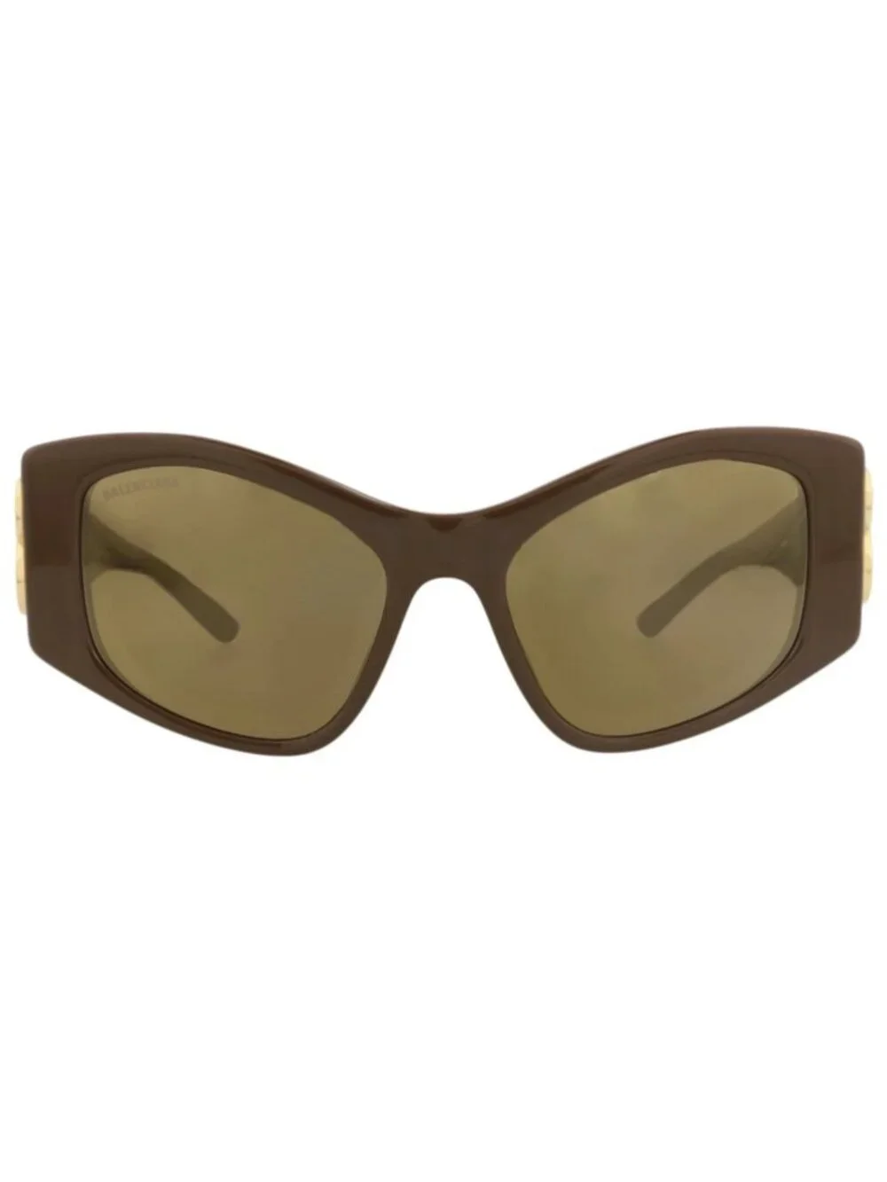 New Balenciaga Women's Sunglasses Cat Eye Recycled Acetate Frame Brown Brown